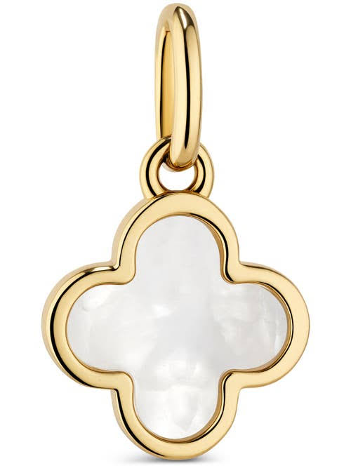 Nordstrom 14K Gold Mother of Pearl Clover Pendant